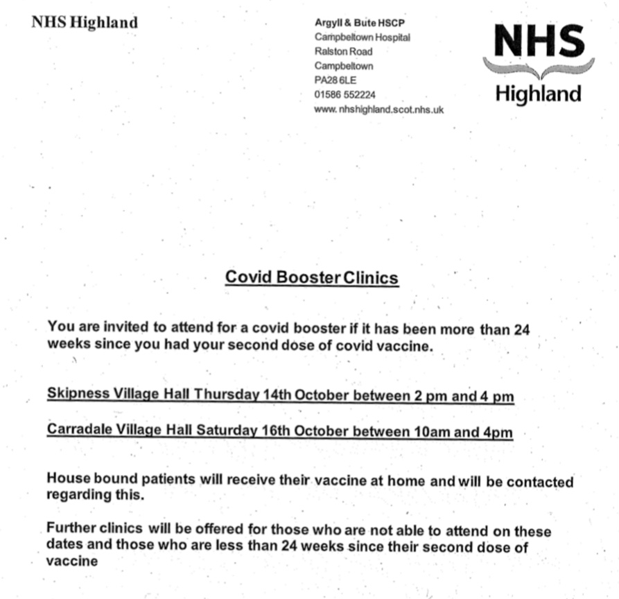 NHS Booster Letter